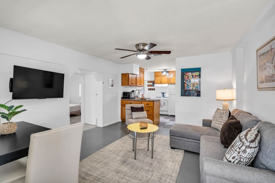 Enjoy a peaceful night in this bright and inviting bedroom.