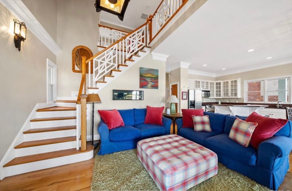 Living room and kitchen area.