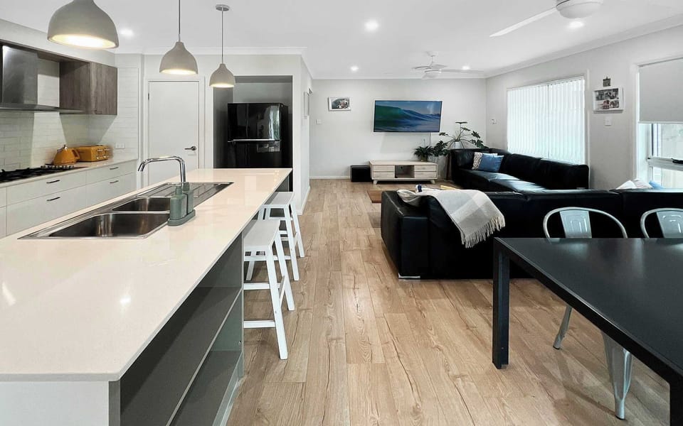 Kitchen, Dining, Living 