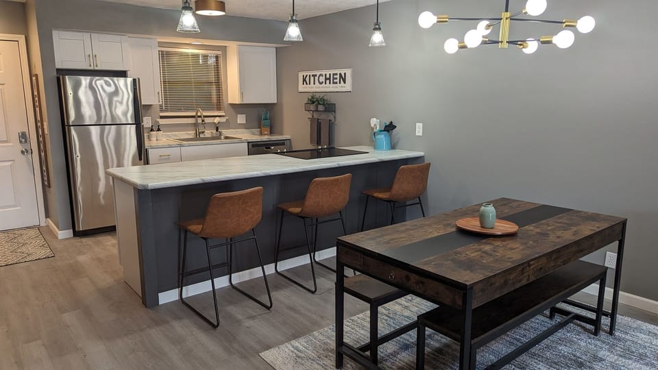 Dining area with seating for seven