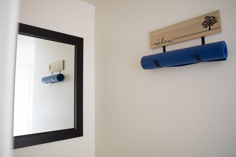 Space with yoga mats to stretch, yoga or meditation