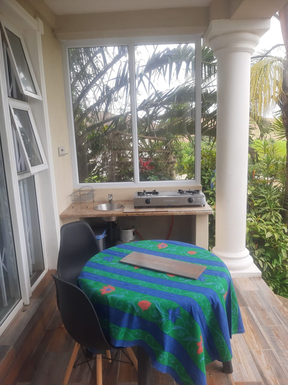 Balcony with Gas Stove and Wash Basin