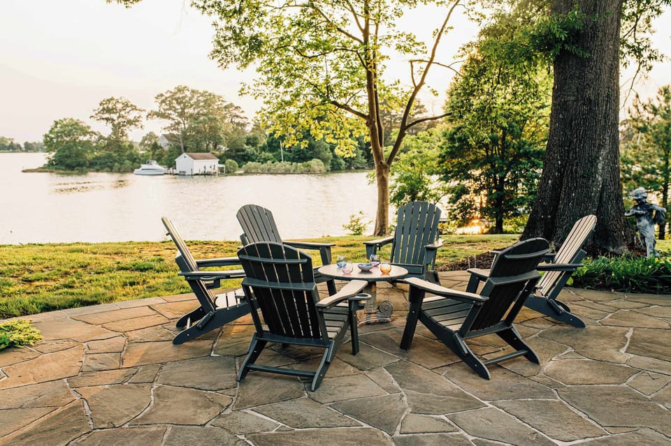 Settle into our Adirondack chairs on the expansive bluestone terrace overlooking the Creek and savor your surroundings. Day or night, this is where you will find yourself when you want to retreat outside to a comfortable spot.
