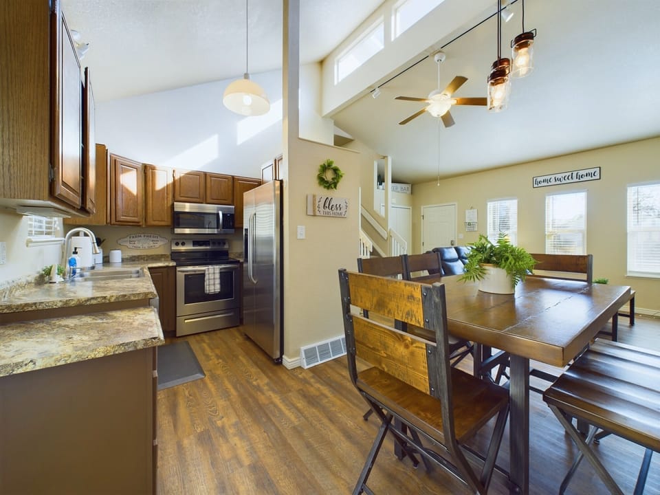 Kitchen and dining room