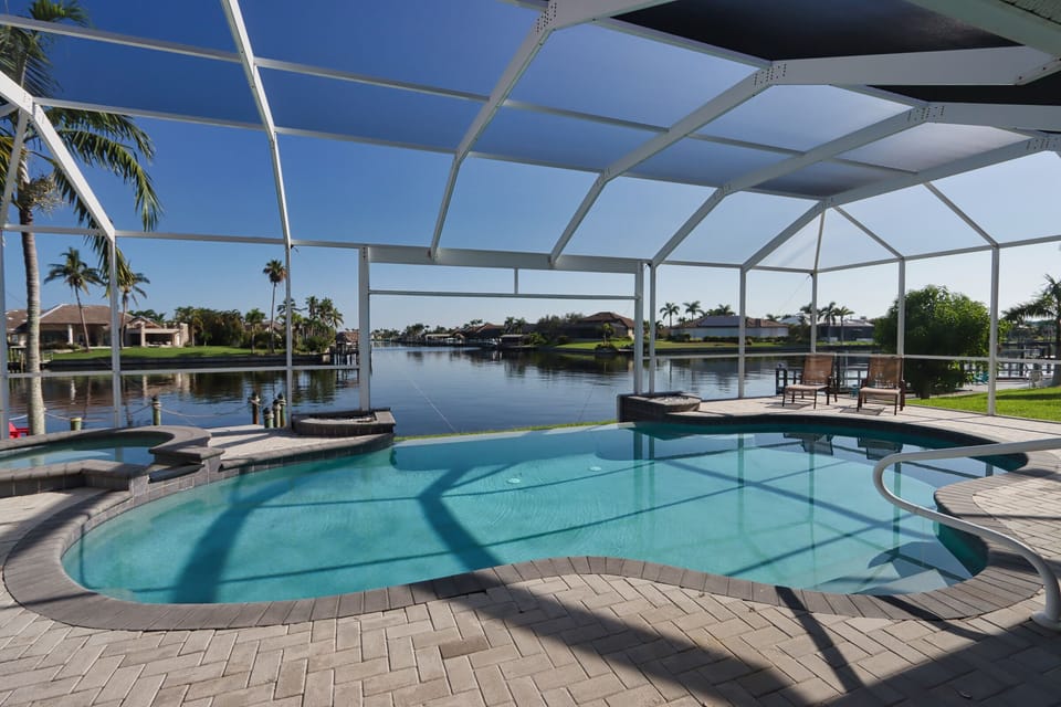 Private pool overlooking the canal
