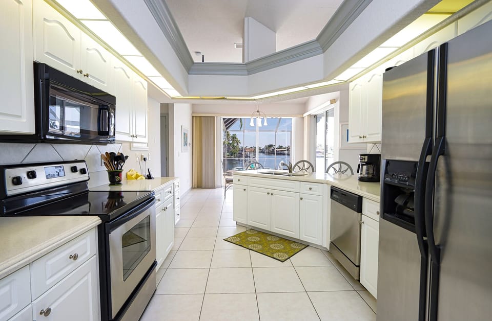 Kitchen with stainless steel appliances