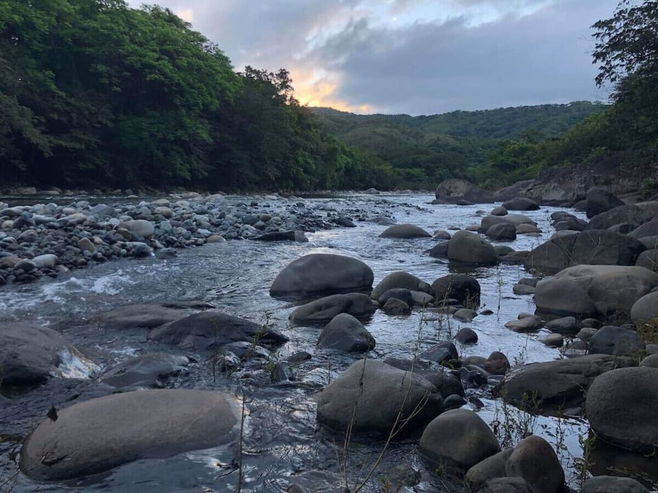 Sunset over the river