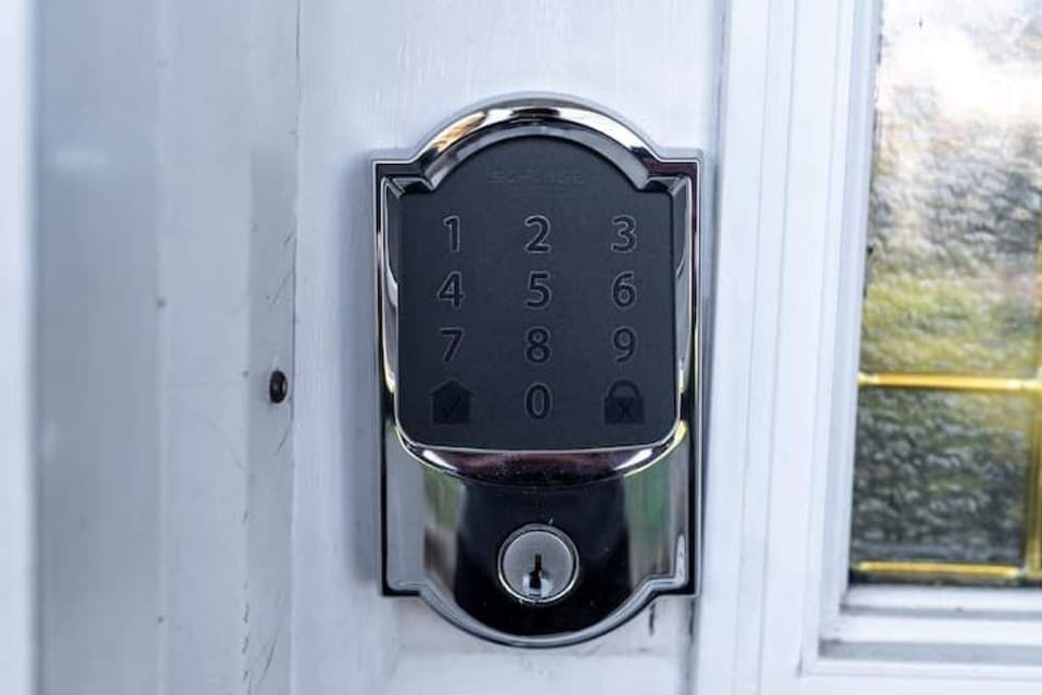Keyless entry using a smart lock.