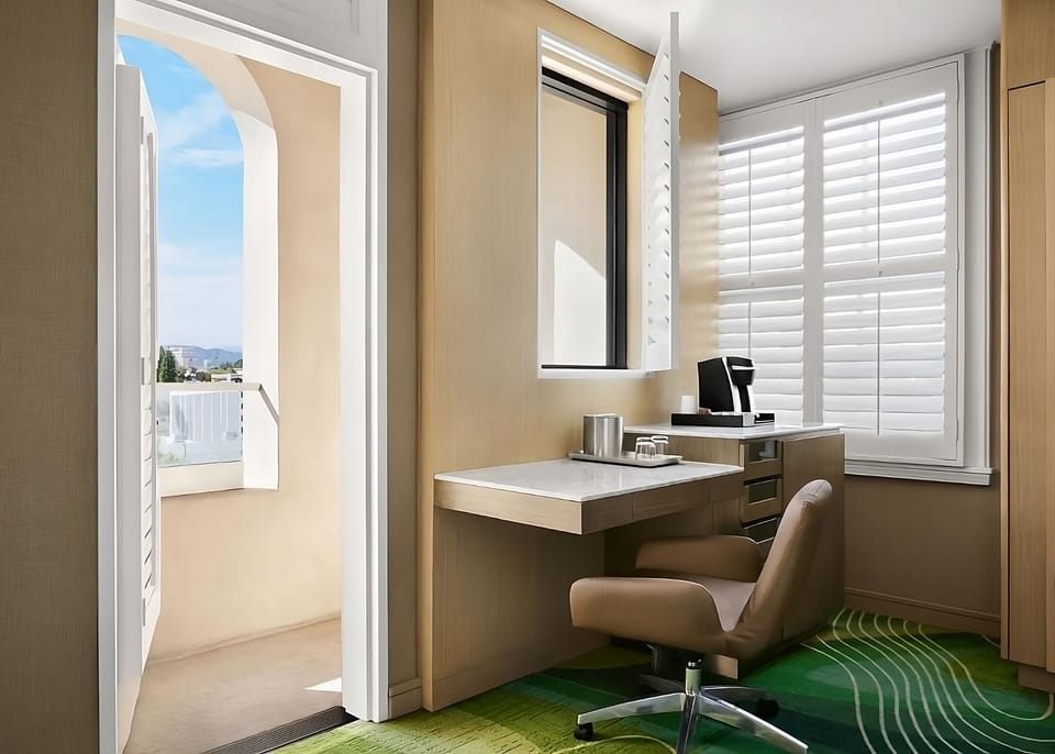 Step onto the balcony and sip coffee in warm sunlight.