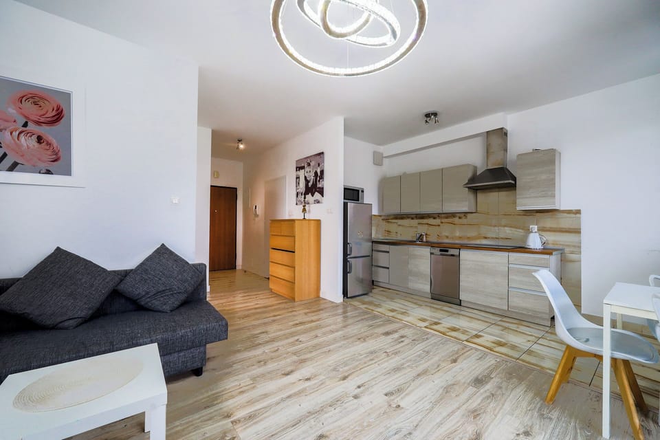 kitchenette and living room
