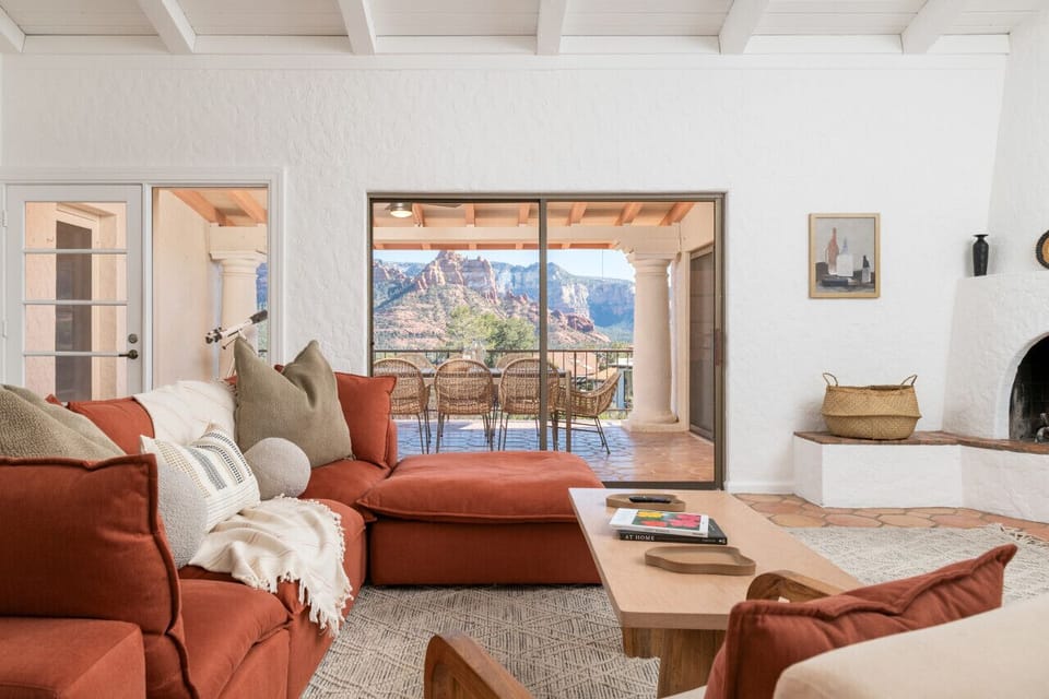 Stylish living room with views