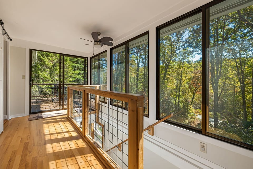 Lots of natural light and mountain views