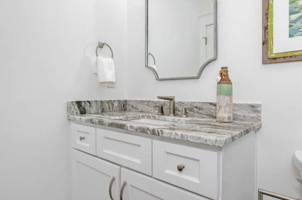 Bdrm 2 Bath 3 Pic 1: private bath with granite vanity and shower tub combo