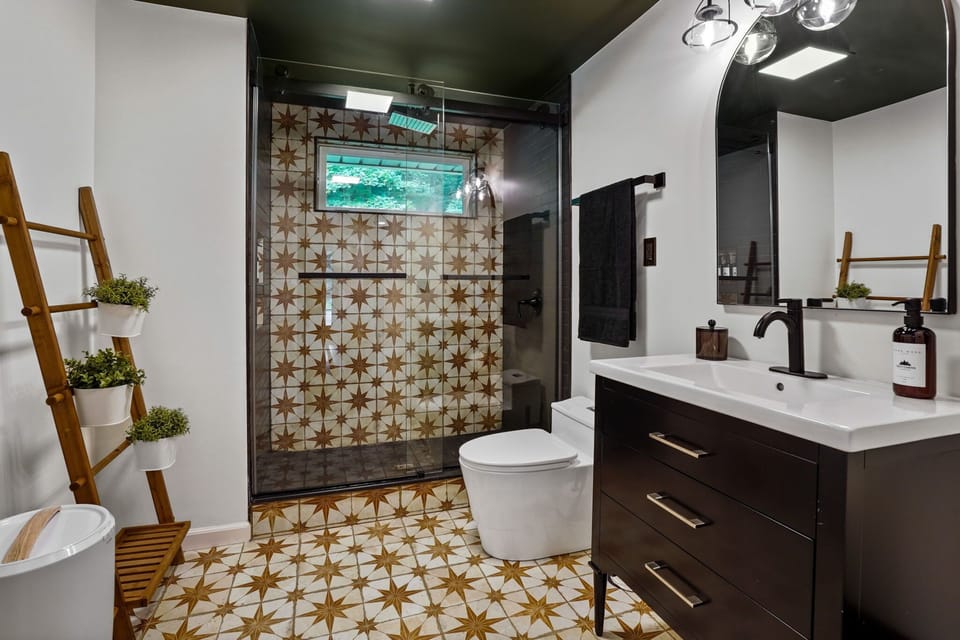 Full bathroom with standing shower