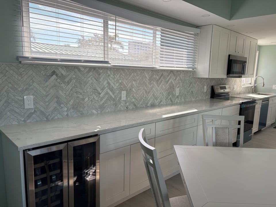 Living area with a wine cooler