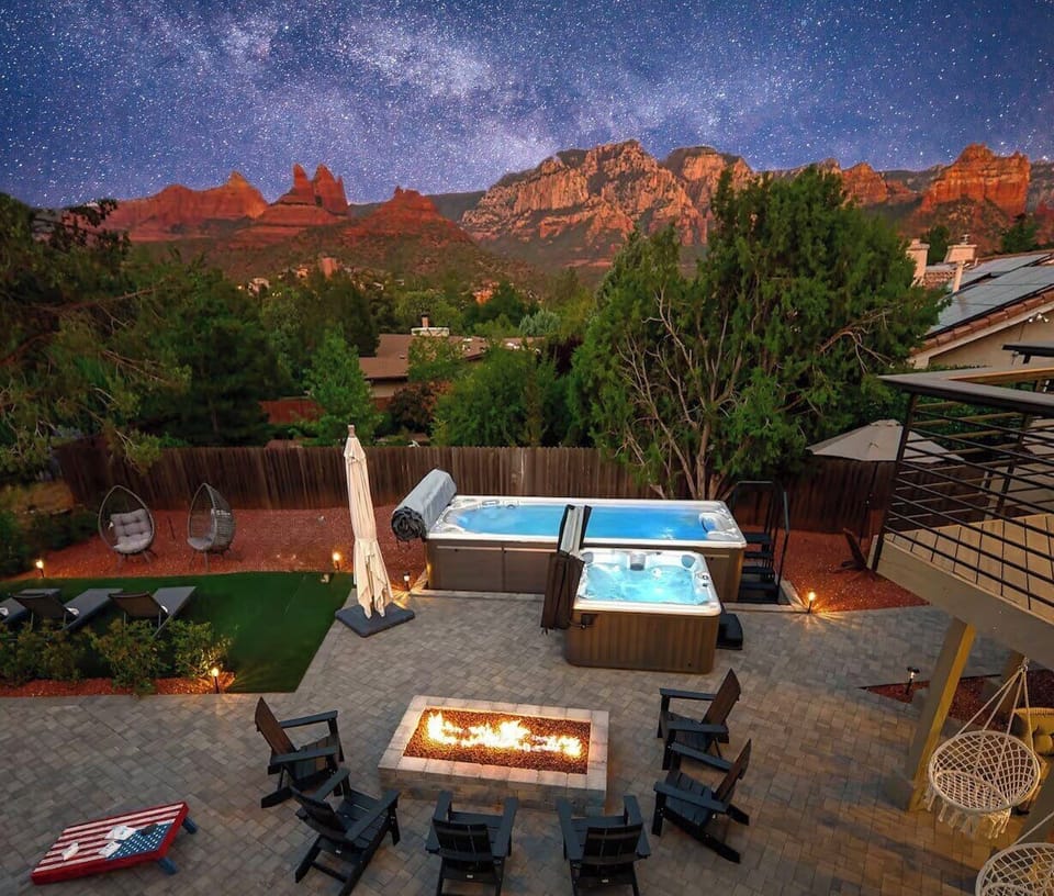 Home 2 backyard, heated pool and spa. The backyards of the homes are connected.