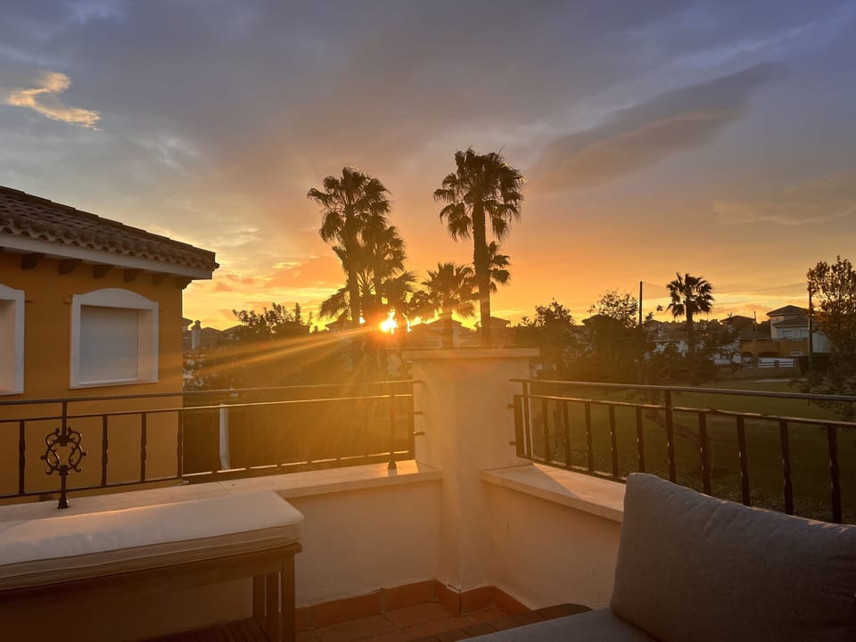 Balcony has the most beautiful sunset every night, perfect with a glass of wine