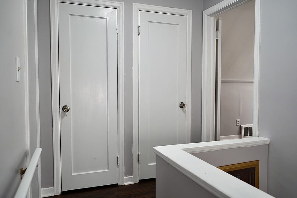 Upstairs closets