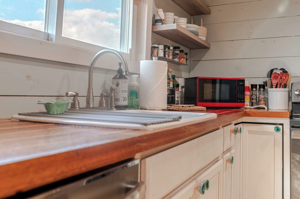 Enjoy the natural light at the sink as you prep and clean up meals.