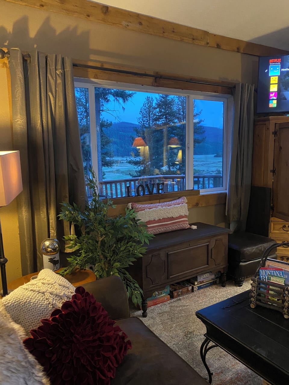 Living room evening view