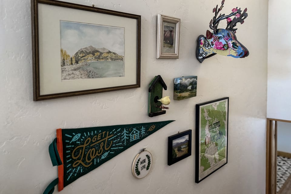 Eclectic mix of rustic, retro and whimsical.