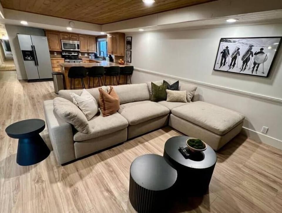 Large living room and kitchen area open floor plan with plenty of seating
