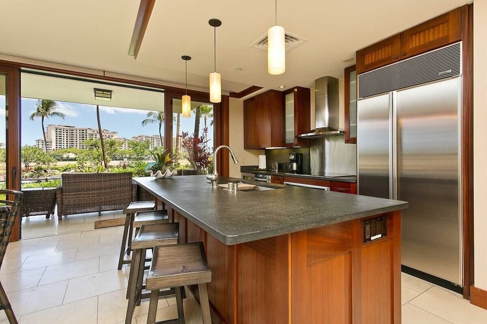 First unit full kitchen and breakfast counter