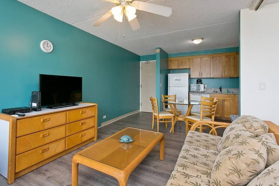 First unit living room with cable TV