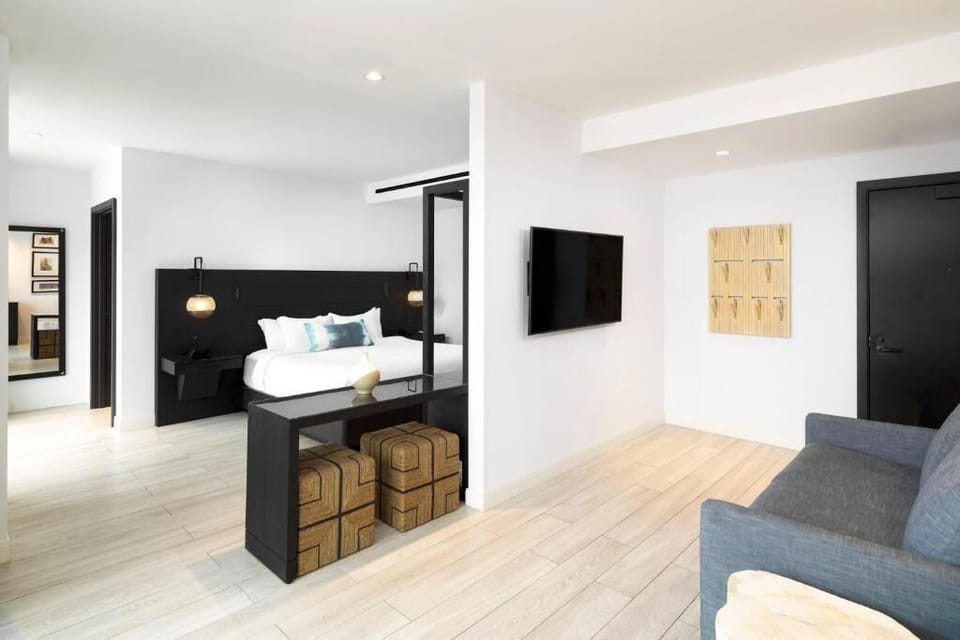 Settle in after adventures with lounge seating and smart TV.