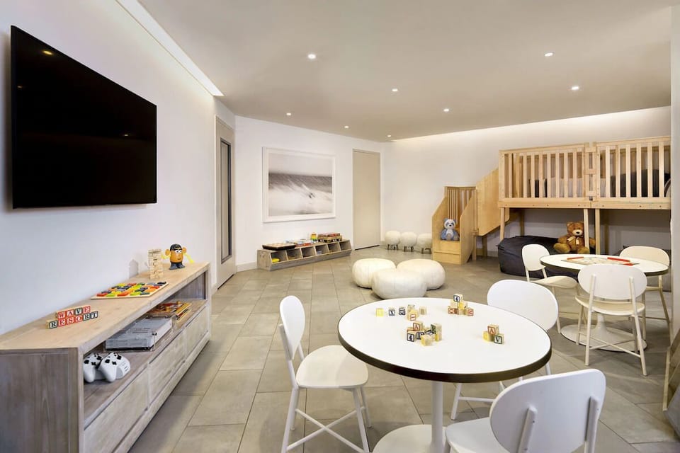 Let kids play freely in a bright, dedicated game room.