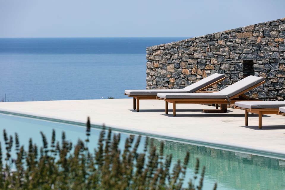 Breath-taking sea views from the decking at Orizontes Villa.