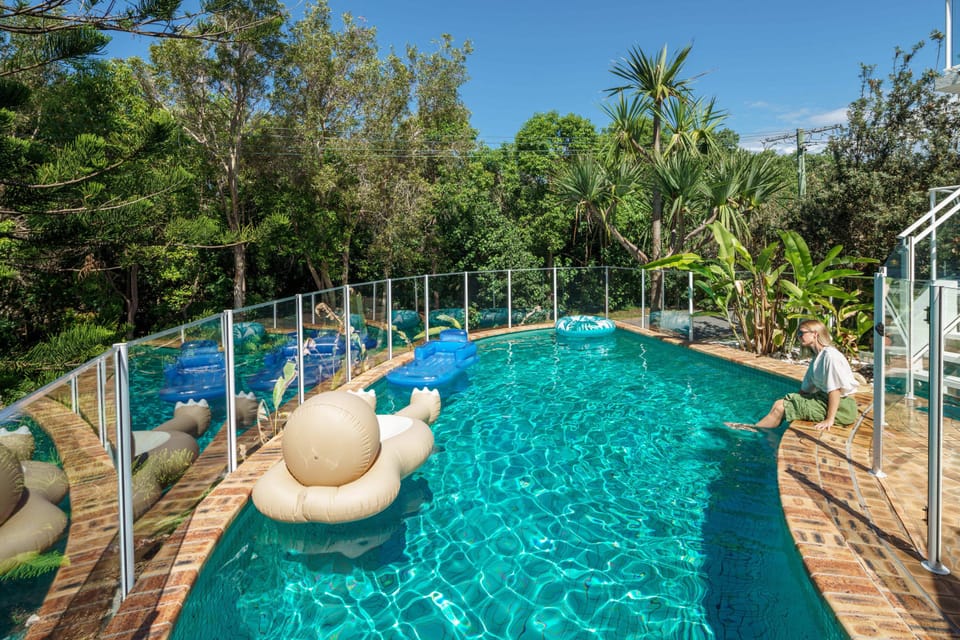 Enjoy this relaxing pool with added pool toys available