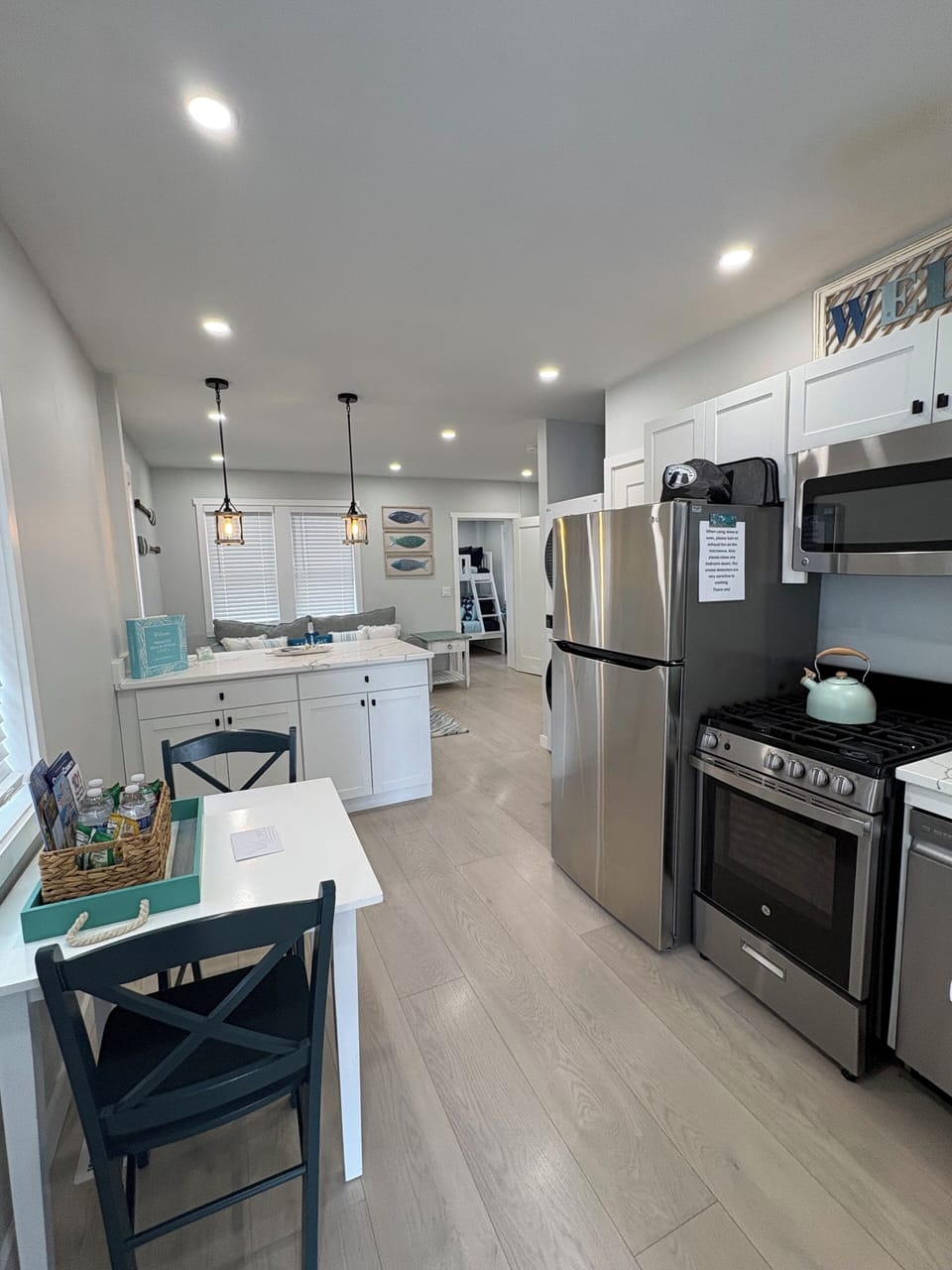 Fully equipped kitchen with stainless steel appliances 