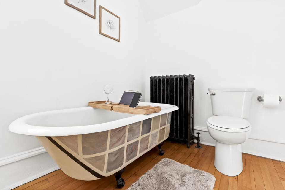 Clawfoot Bathtub in Upper Full Bathroom - Across Hall from Bedrooms