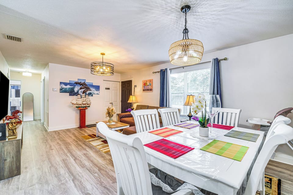 Dining Area | Dishware/Flatware | Trash Bags/Paper Towels | High Chair