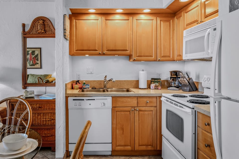 Well appointed kitchen.