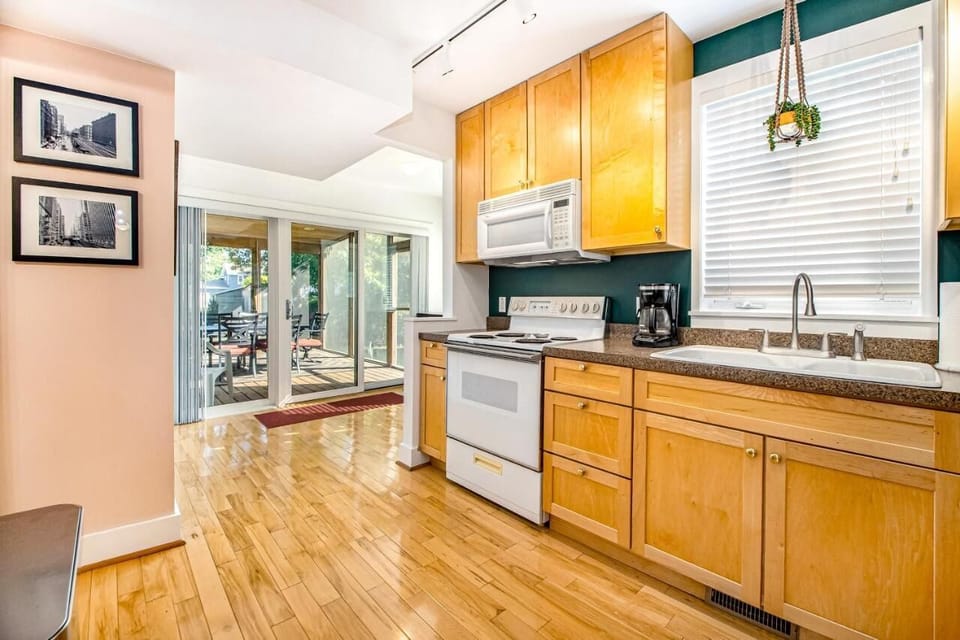Open concept living area flows into the kitchen