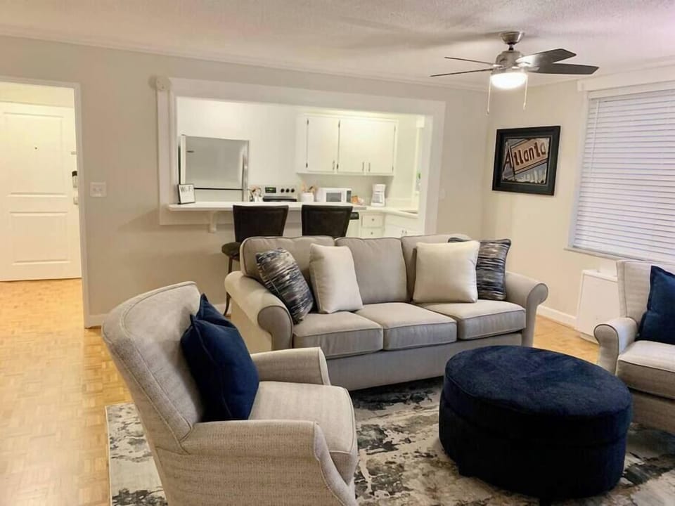 A view of the open-plan living area