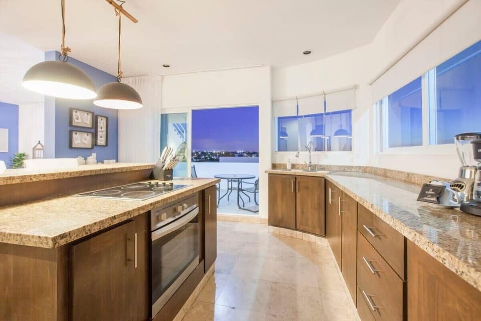 An ocean view from the fabulous kitchen