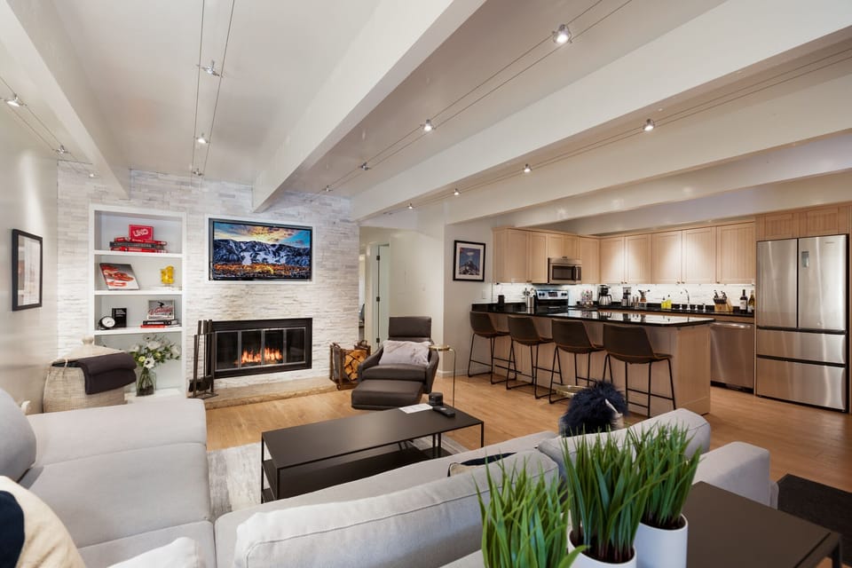Living room fireplace