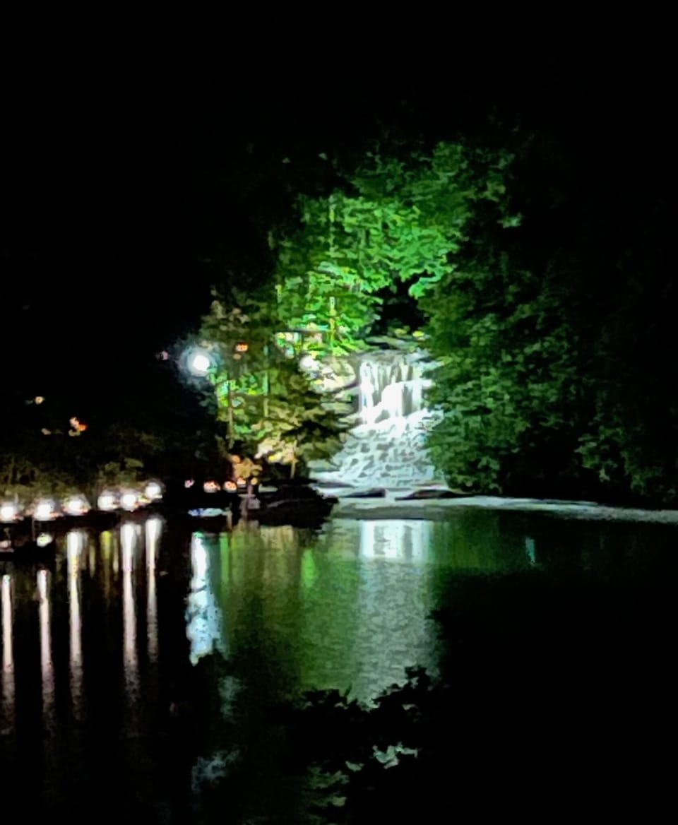 Waterfall at night