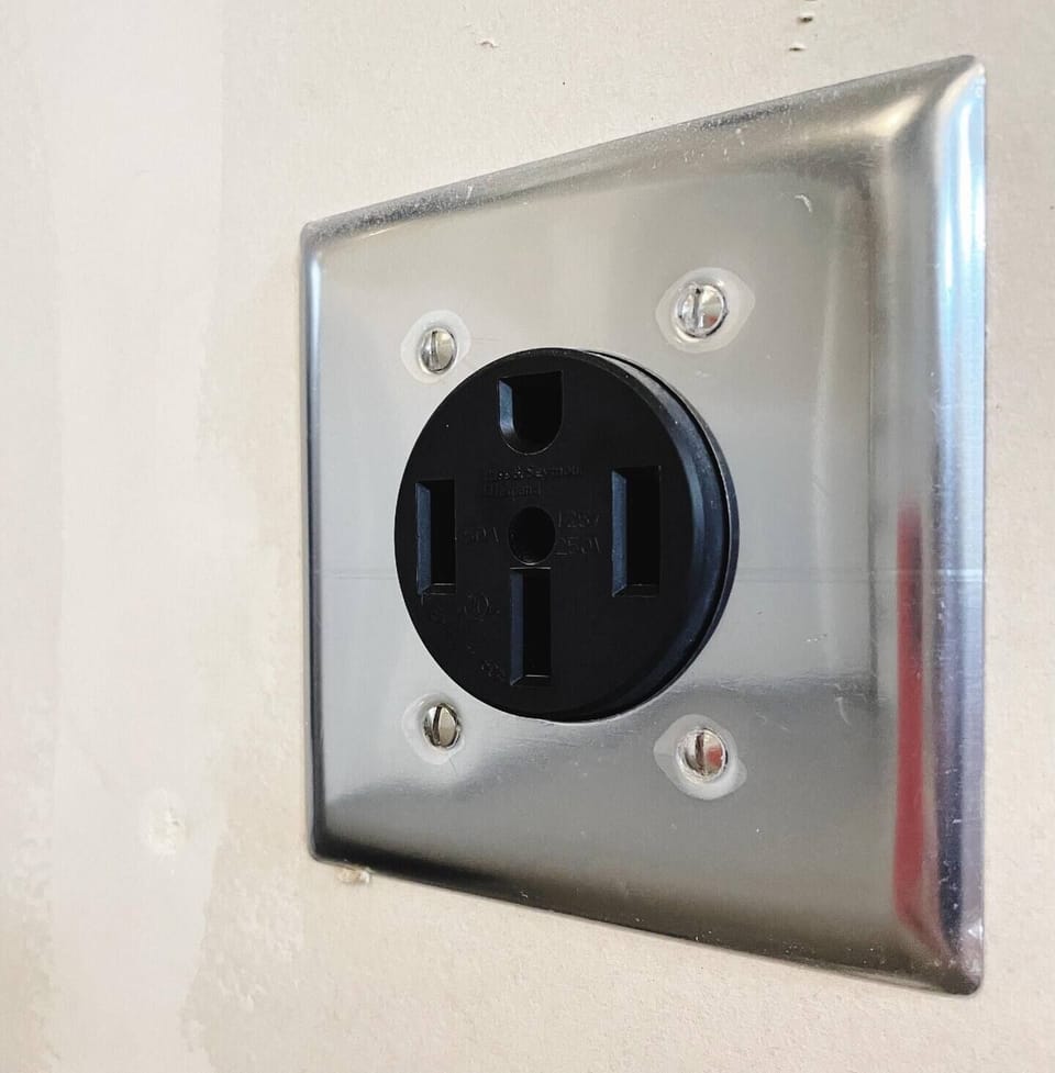 Electric vehicle charging outlet in the garage. ***Cord NOT included***