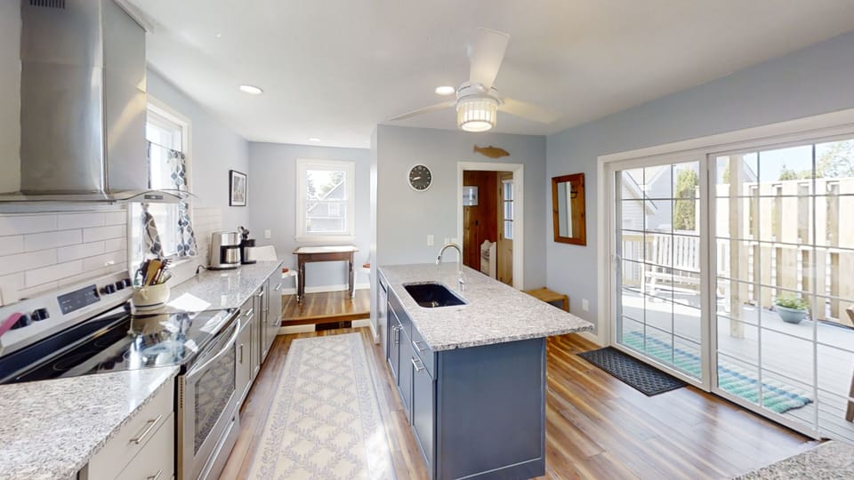 Open kitchen area.