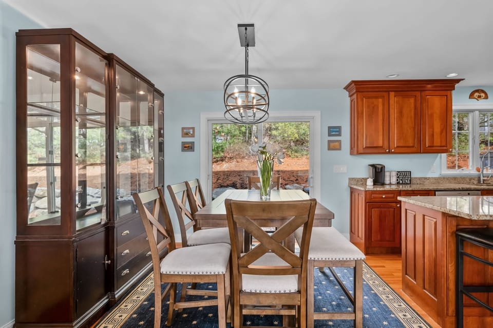 Gather around the dining table with seating for eight - 9 Alonzo Road Harwich Port Cape Cod - Don't Think Twice - NEVR