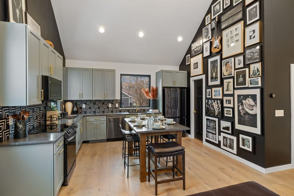 3rd Floor: Fully equipped kitchen stocked with your basic cooking essentials, stainless steel appliances, and dining area. (1st Floor)