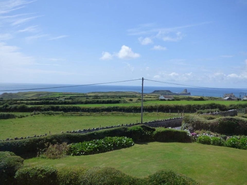 The view from the master bedroom towards Worms Head