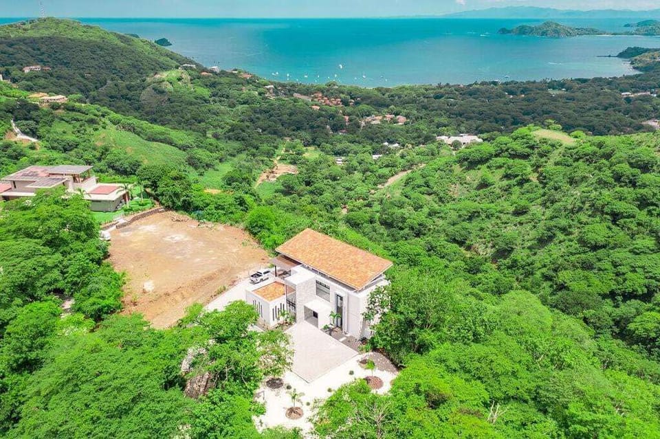Drone Shot of Villa and Ocean View