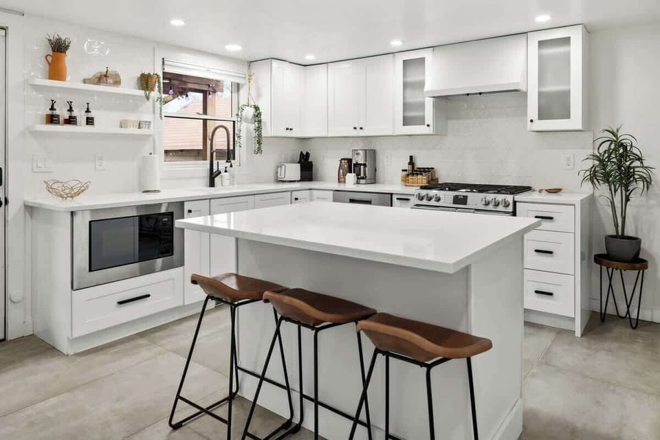 Bar seating in kitchen