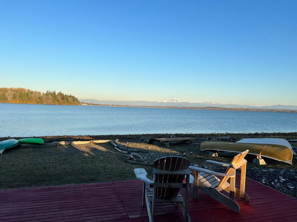 View from the deck. Mt Baker in the distance.