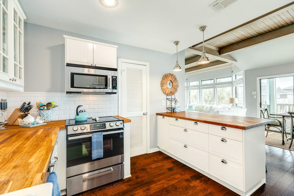 Extra counter space for prep or serving meals